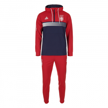 Ženska trenerka 1/4 zip PEAK SRB OKS crvena/teget